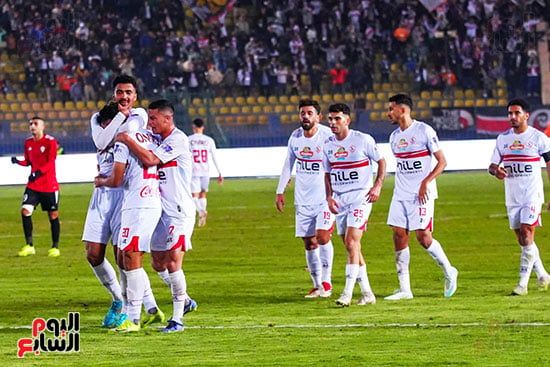 احتفال لاعبى الزمالك بالهدف