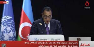 رئيس الوزراء: نؤكد دعم مصر لخروج مؤتمر COP29 بنتائج مثمرة في ظل قضايا تغير المناخ على مستوى العالم