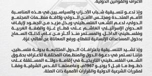 تنسيقية الأحزاب تشيد بجهود الدولة المصرية ودعمها الدائم للقضية الفلسطينية - في المدرج