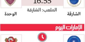 الشارقة يطلب «السعادة».. و«ديربي» واعد بين النصر وشباب الأهلي - في المدرج