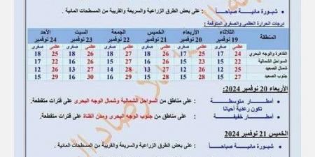 أمطار وأجواء مائلة للبرودة.. تفاصيل طقس الأسبوع - في المدرج