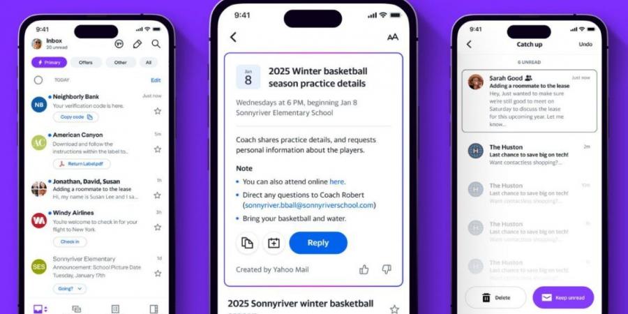 ياهو تطلق تطبيقًا جديدًا للبريد الإلكتروني مدعومًا بالذكاء الاصطناعي