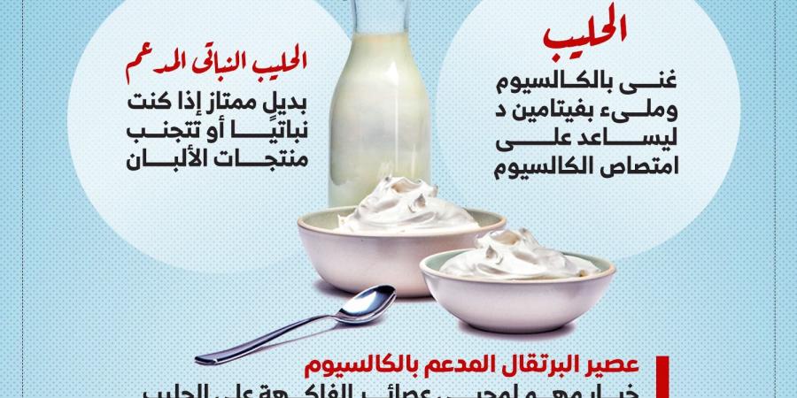 5 مشروبات تمنحك عظامًا أقوى لو عندك نقص فى الكالسيوم.. إنفوجراف - في المدرج