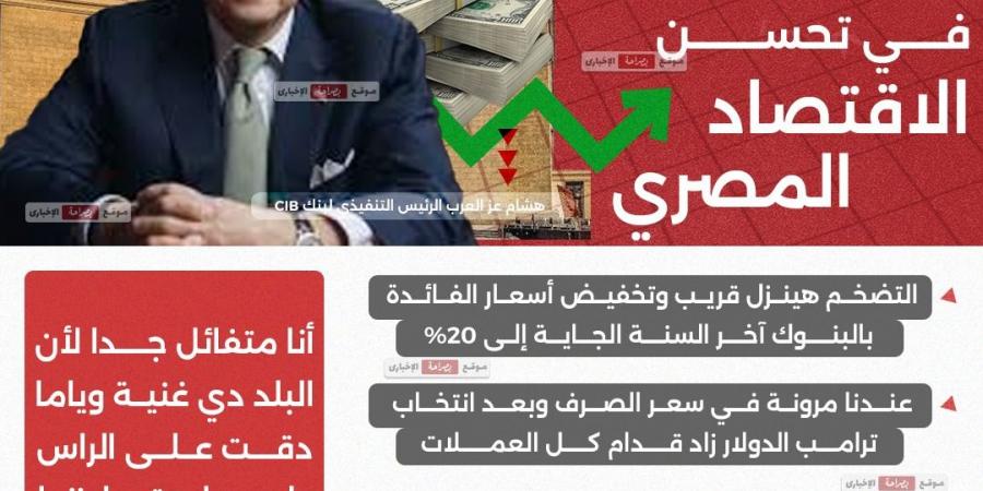 انفوجراف| هشام عز العرب يكشف بوادر مهمة وفارقة في تحسن الاقتصاد المصري