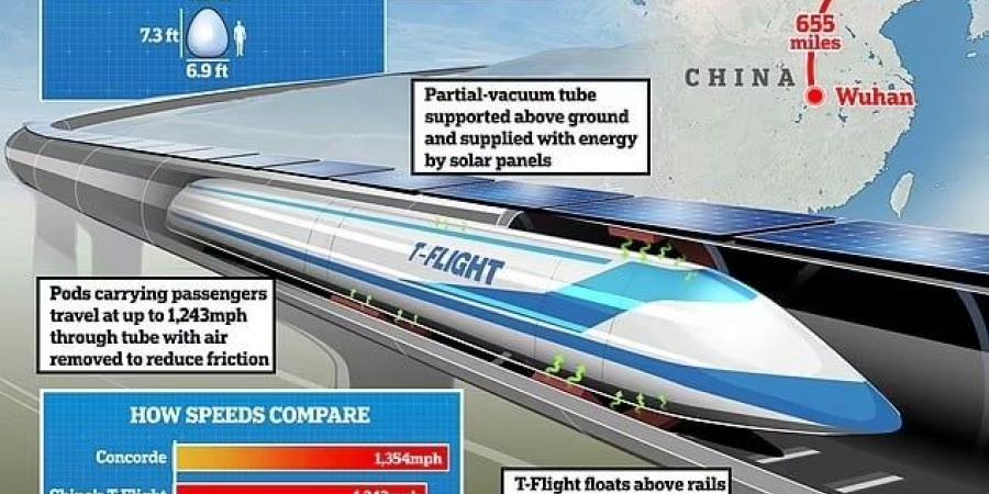 قطار هايبرلوب فى الصين ينقل الركاب بسرعات قياسية أسرع من الطائرة - في المدرج