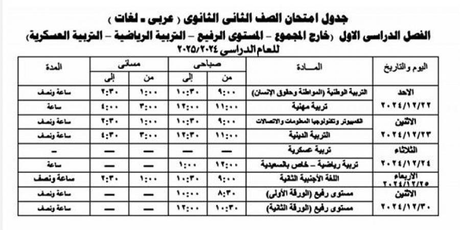 تعليم الجيزة يعلن جداول امتحانات نصف العام 2025 لجميع الصفوف.. تفاصيل