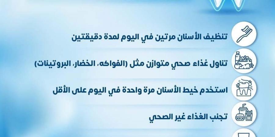 إنفوجراف.. وزارة الصحة تكشف خطوات هامة للحفاظ على صحة الأسنان - في المدرج